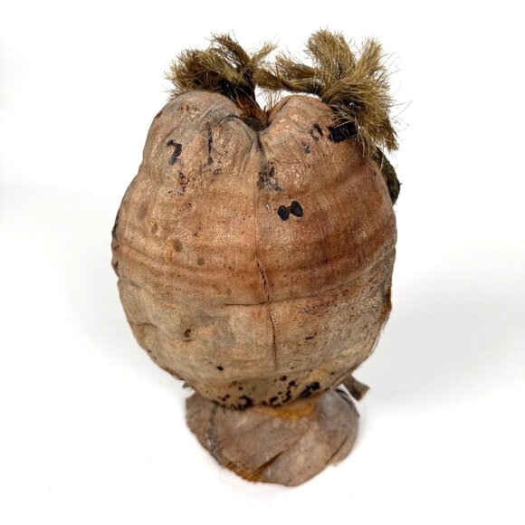 Coconut Owl 9in Figurine Rustic Handcrafted Decor Eco-Friendly Artistic Owl - Picture 3 of 8